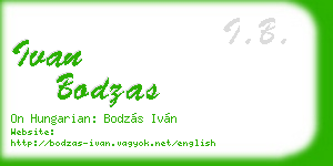 ivan bodzas business card